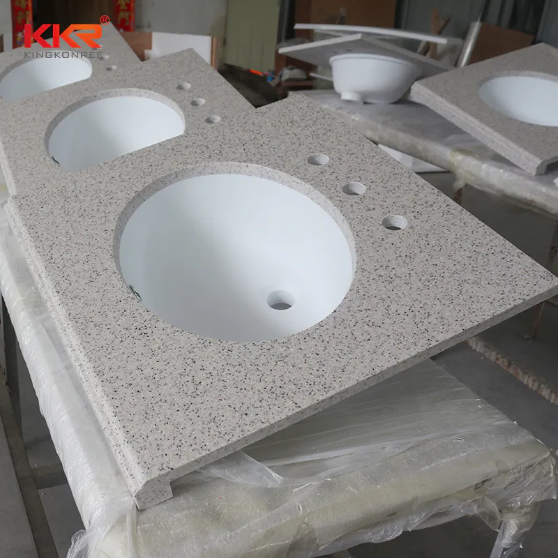 Acrylic Solid Surface Integrated Bathroom Vanity Top KKR-VT002