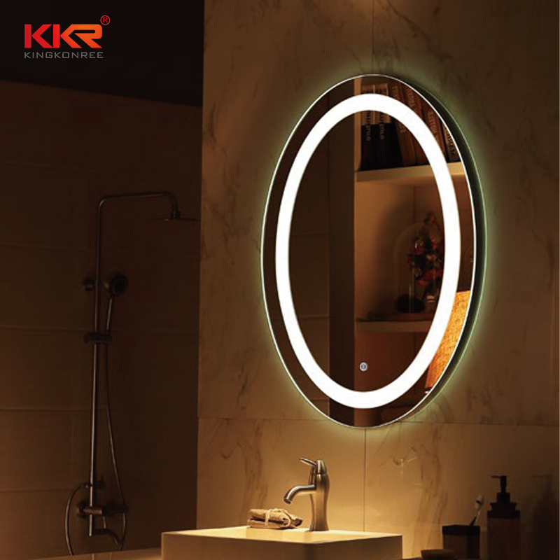Good Quality Round Shape Bathroom Mirror With Led Light Match For High-end Design KKR-8011