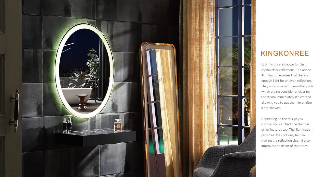 led light bathroom mirrors contemporary sanitary ware for toilet KingKonree