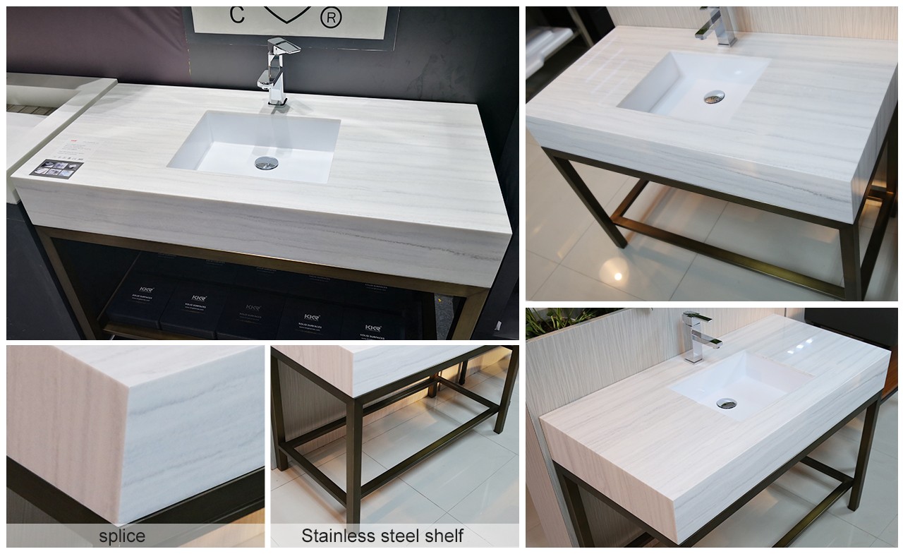 KingKonree splash solid surface bathroom countertops under-mount for motel-1