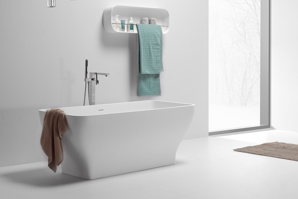 KingKonree durable stone resin bathtub at discount for bathroom-1
