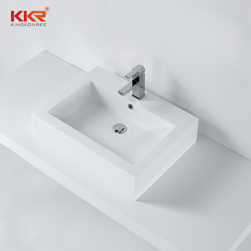 Solid Surface Resin Stone Above Counter Wash Basin With Overflow KKR-1357