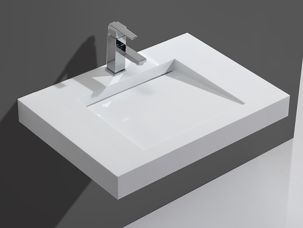 cabinet slim wall hung basin sink for home-1
