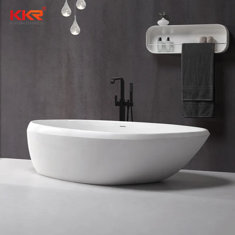 Unique Design Solid Surface Acrylic Stone Freestanding Bathtub KKR-B081