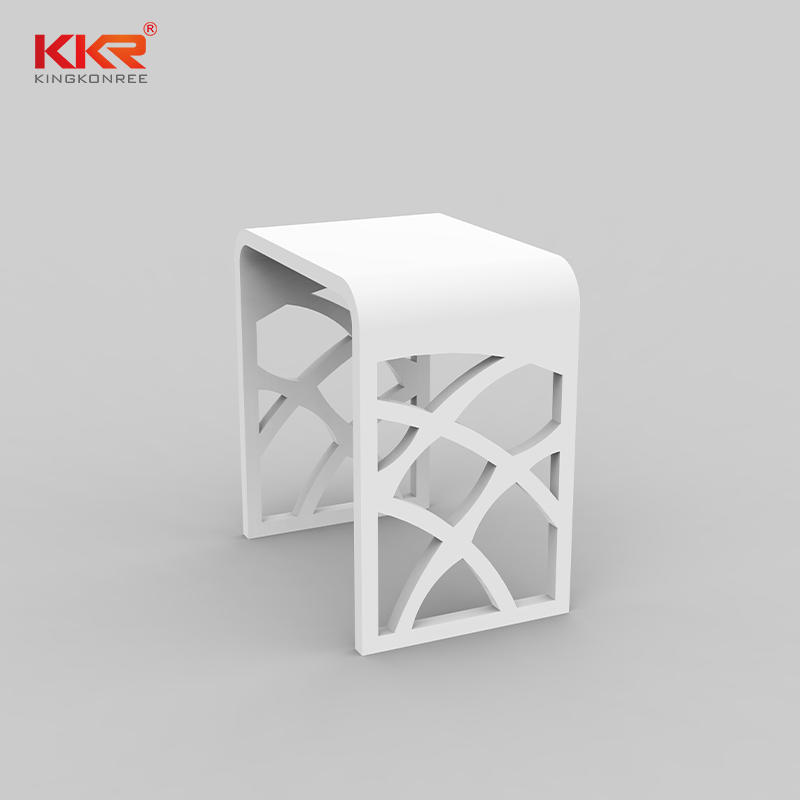 Newly Design White Marble Acrylic Solid Surface Bathroom Stool KKR-Stool - M