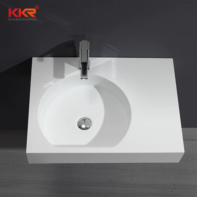 660x480mm Acrylic Resin Stone Solid Surface Wall Mounted Wash Basin KKR-1343