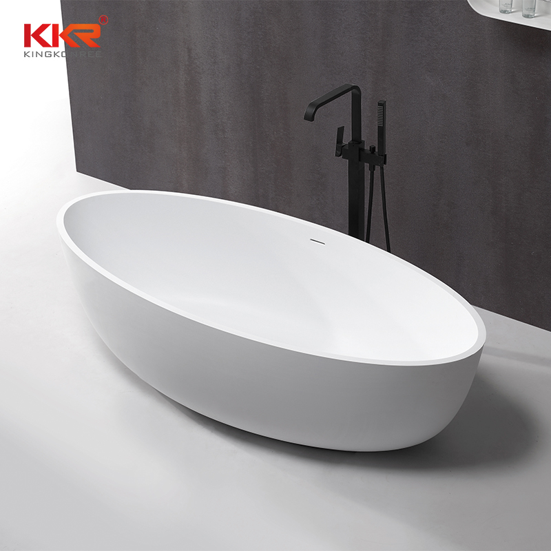 White modern stone bath tub and solid surface freestanding bathtub KKR-B088