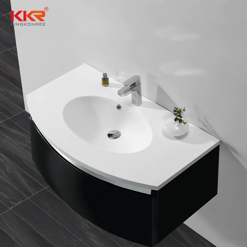 Solid Surface Cabinet Wash Hand Basin with CE Cheap Bathroom Sink KKR-1522
