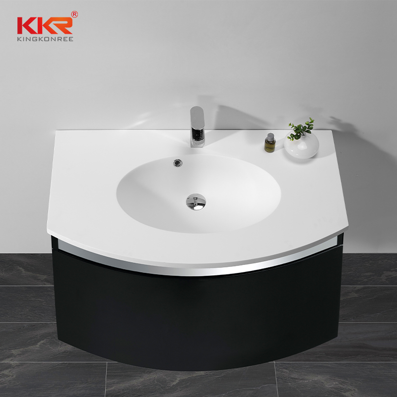 Solid Surface Cabinet Wash Hand Basin with CE Cheap Bathroom Sink KKR-1522