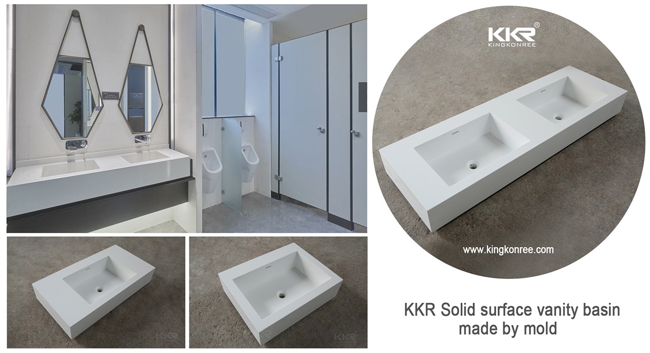 white solid stone countertops latest design for bathroom-1