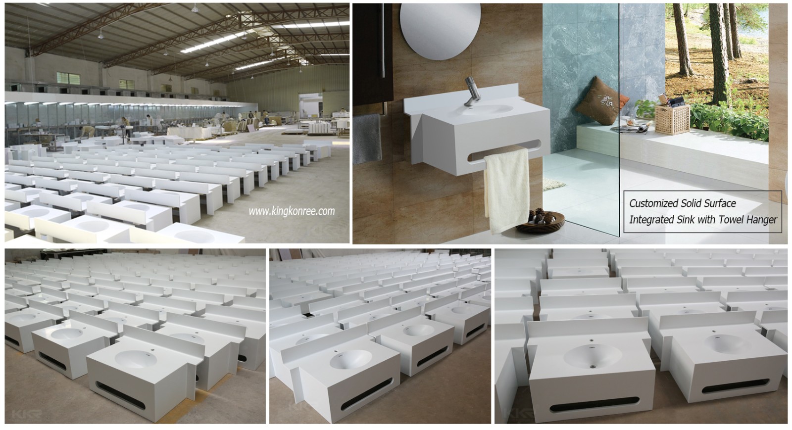KingKonree solid stone countertops customized for bathroom-1