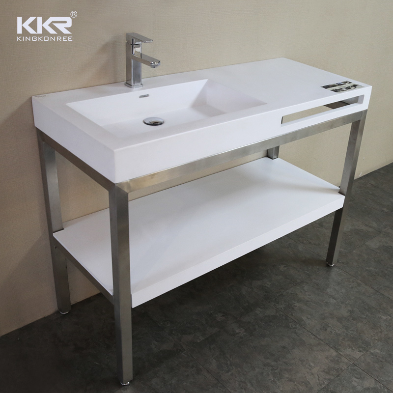 Factory Direct Solid Surface Bathroom Vanities White Bathroom Vanity Set With Lighted Mirror