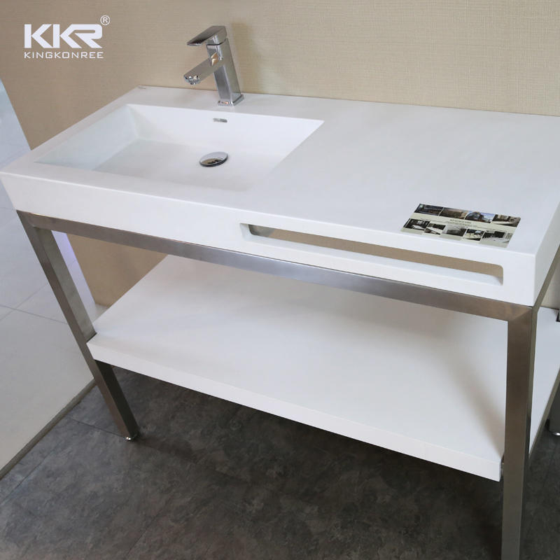 Factory Direct Solid Surface Bathroom Vanities White Bathroom Vanity Set With Lighted Mirror