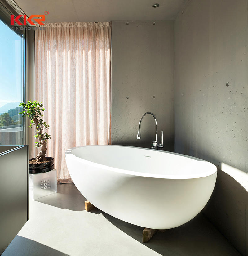 KKR Artificial Resin Stone Freestanding Solid Surface Bath UPC Stone Tub Bathroom Wares KKR-B048