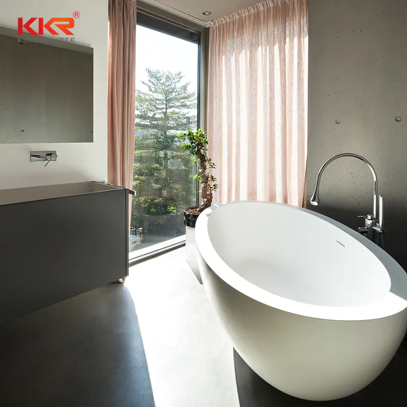 KKR Artificial Resin Stone Freestanding Solid Surface Bath UPC Stone Tub Bathroom Wares KKR-B048
