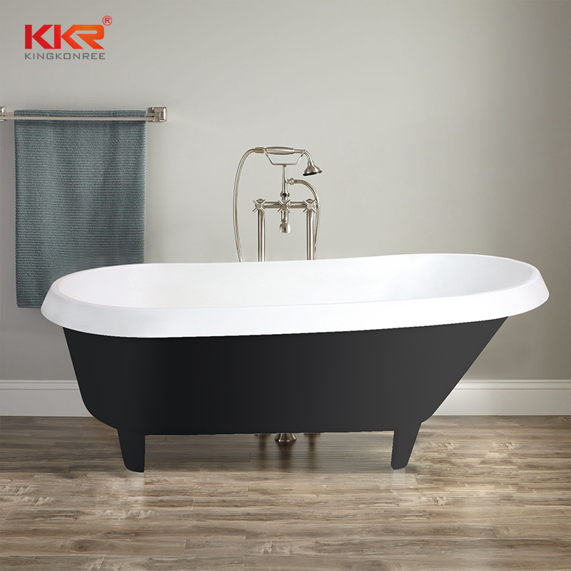 KKR luxury freestanding solid surface bathtub with four claw feet B094