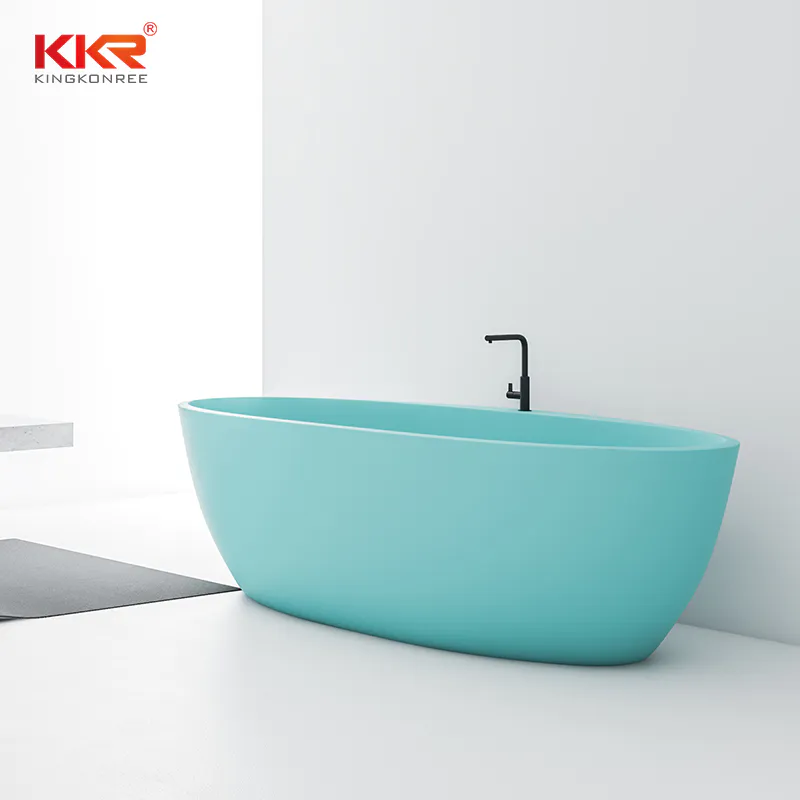 KKR Light Blue Bathroom Freestanding colorful solid surface bathtub