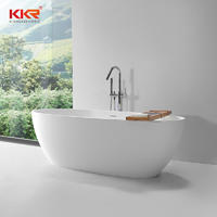 Eco-friendly oval design custom solid surface bathtub