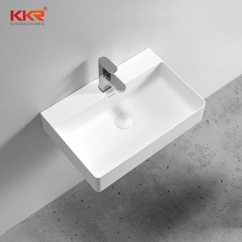 Thin Solid Surface Modern Stone Wash basin For Wall Hung