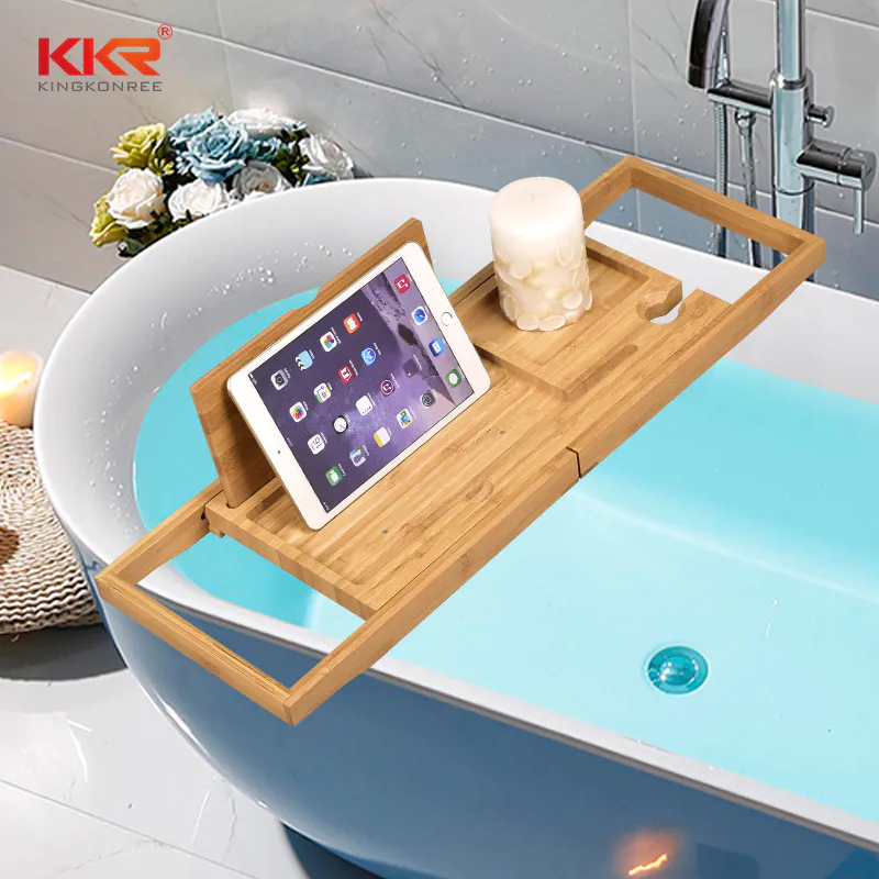 Bamboo Bathtub Frame Retractable Bath Caddy Tray