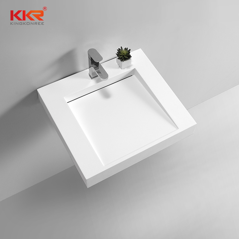 Hot Sales White Solid Surface Small Slope Wall Mount Wash Basin