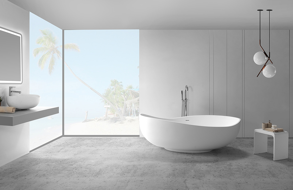 KingKonree solid surface freestanding tub free design for shower room-1