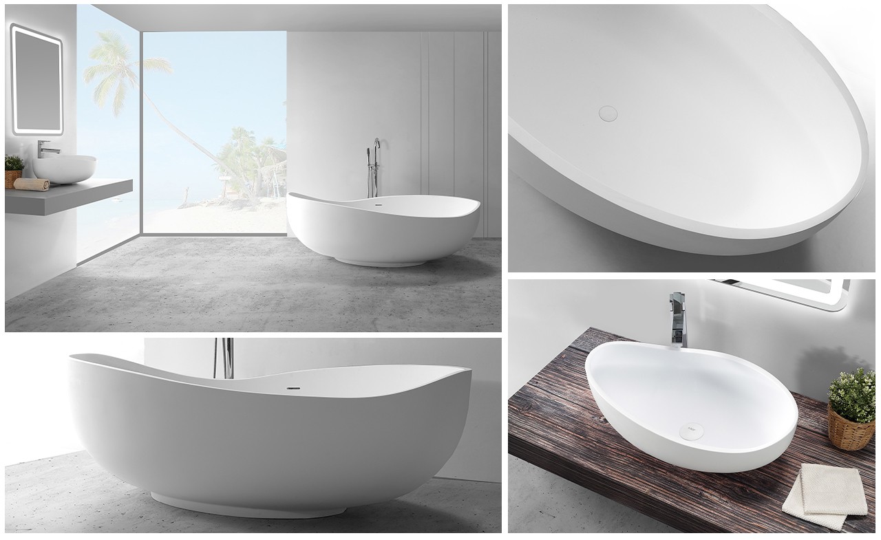 KingKonree marble acrylic clawfoot bathtub custom for bathroom-14