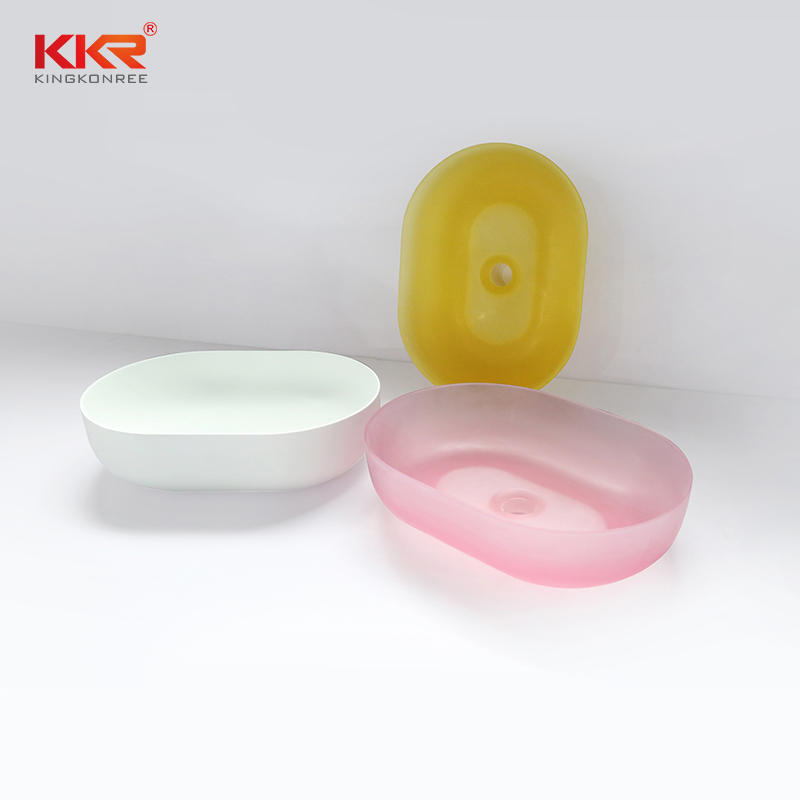 Colorful Transparent Oval Above Counter Basin KKR-1151