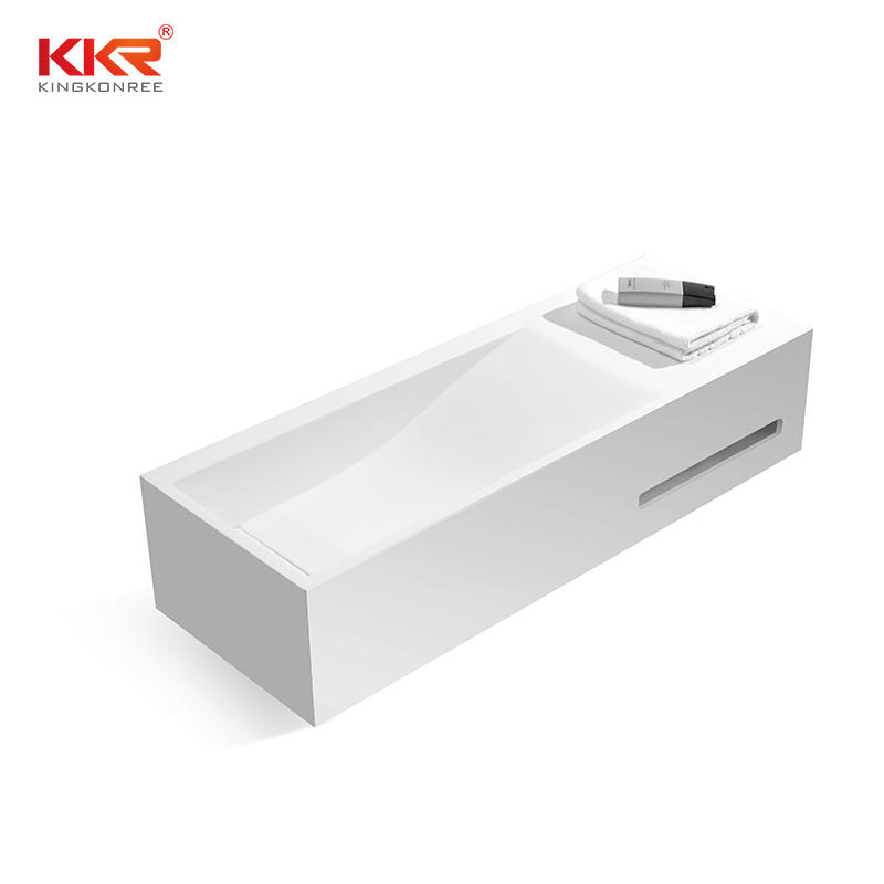 White Acrylic Stone Resin Solid Surface Wall Huang Basin KKR-1336