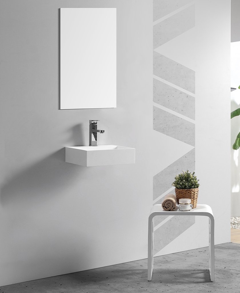 KingKonree stone resin wall hung basin design for home-1