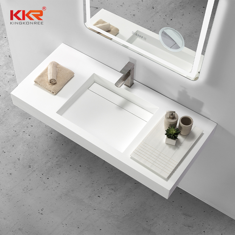 High-end Europe Fashion Design White Solid Surface Wall Hang Basin