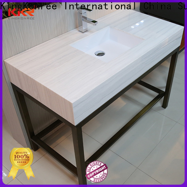 KingKonree splash solid surface bathroom countertops under-mount for motel
