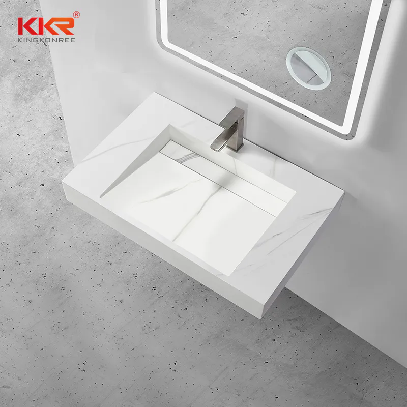 Marble Color Artificial Stone Solid Surface Wall Hung Wash Basin