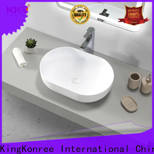 KingKonree marble above counter vessel sink design for hotel