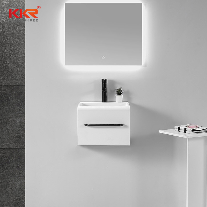 Square Customized Design Small Solid Surface Acrylic Stone Wall Hang Bathroom Basin