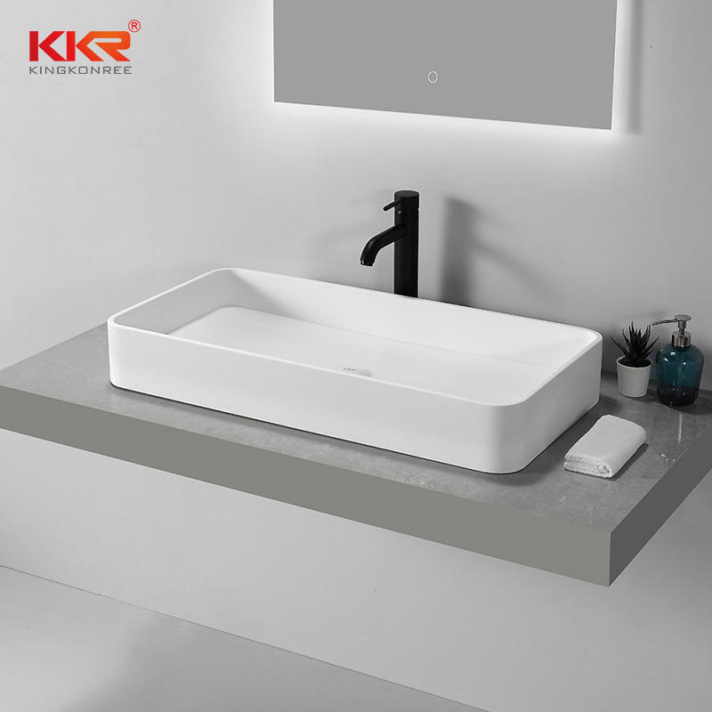 High Quality Rectangular Above Counter Top Bathroom Wash Basin
