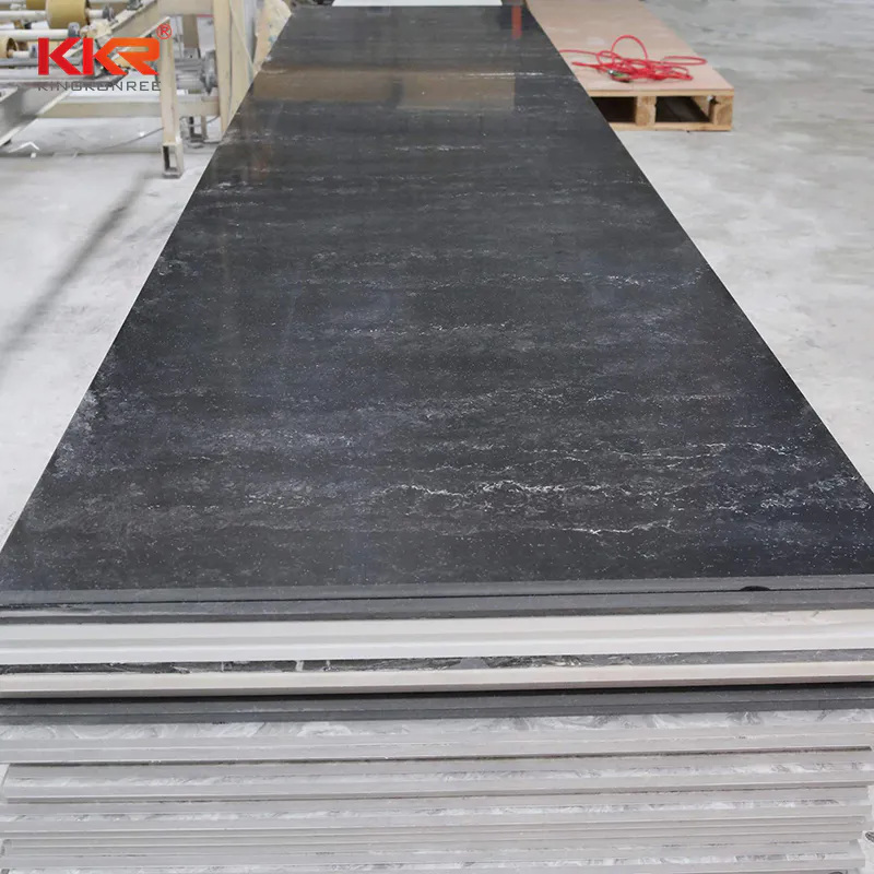 Black Texture Marble Resin Solid Surface Sheet