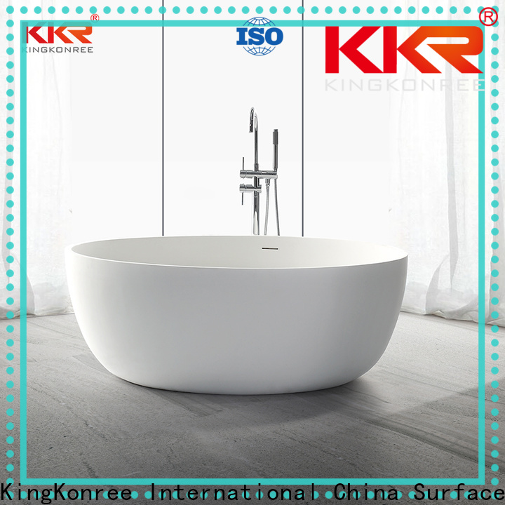 KingKonree overflow round freestanding bathtub ODM for shower room