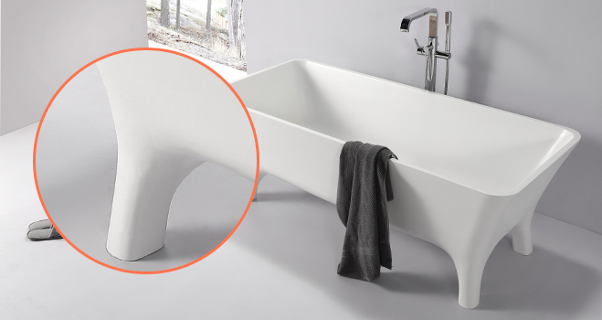 matt solid surface freestanding tub OEM for shower room-2