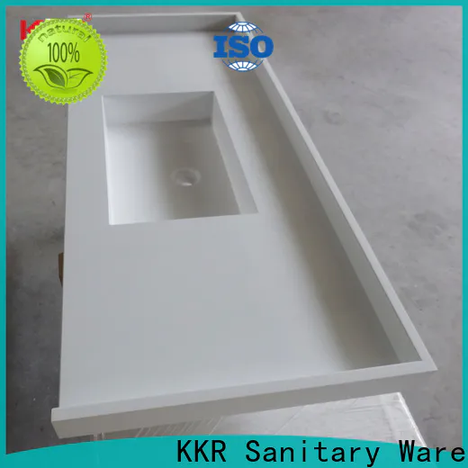 KingKonree quartz stone custom vanity tops sink for motel