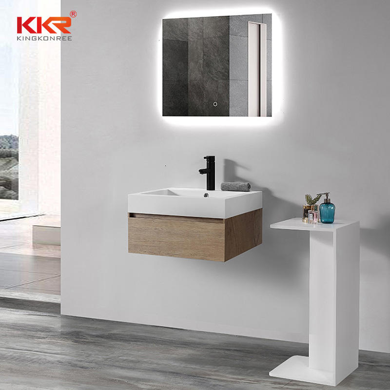 Bathroom Wall Hung Acrylic Solid Surface Wash Basin Kingkonree - Custom Made Bathroom Vanity With Sink