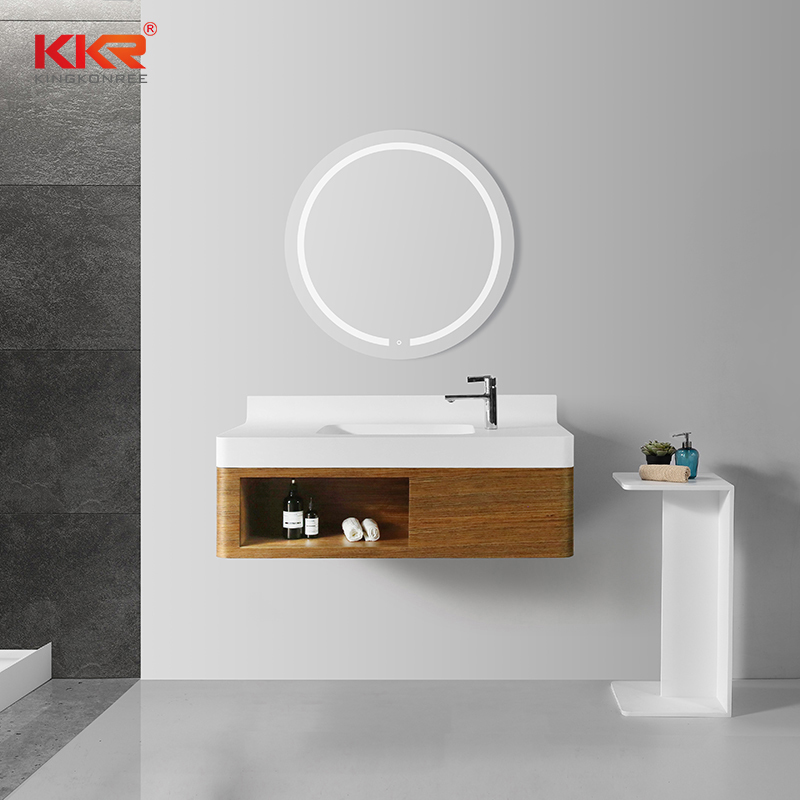 Hot Sales Acrylic Solid Surface Cabinet Basin Vanity Set for The US. Market KKR-XM1158