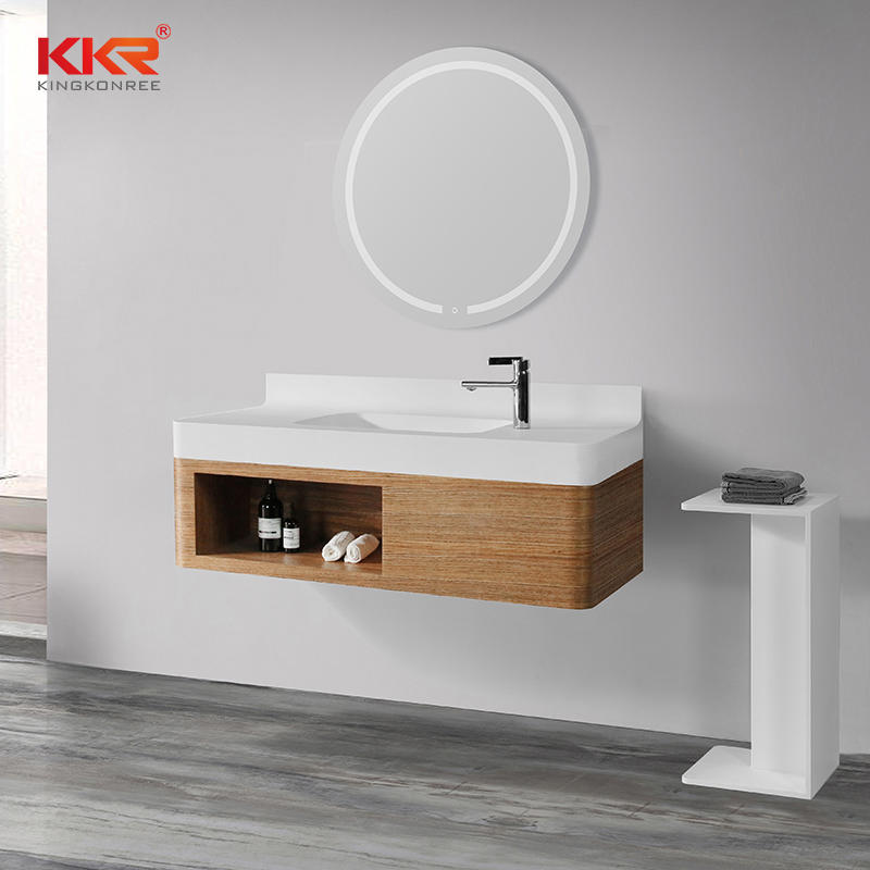 Hot Sales Acrylic Solid Surface Cabinet Basin Vanity Set for The US. Market KKR-XM1158