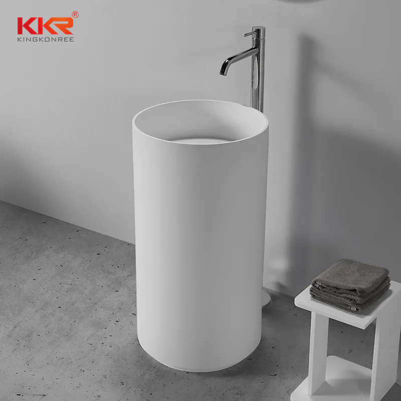 Round Stone Solid Surface Freestanding Basin for 5 Star Hotel KKR-1598