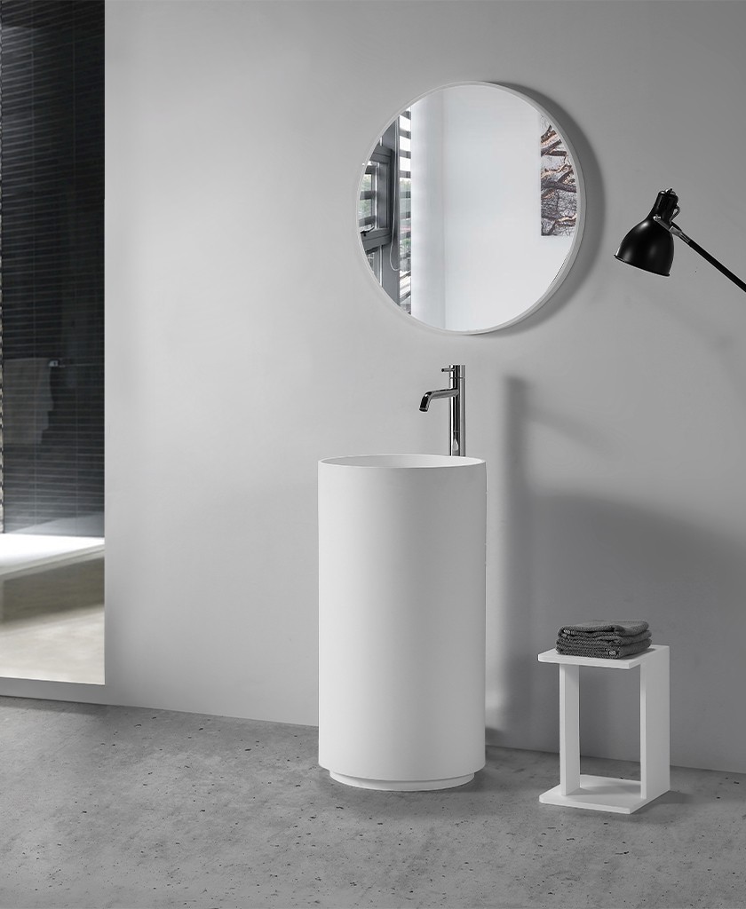 white freestanding vanity sink manufacturer for motel-1