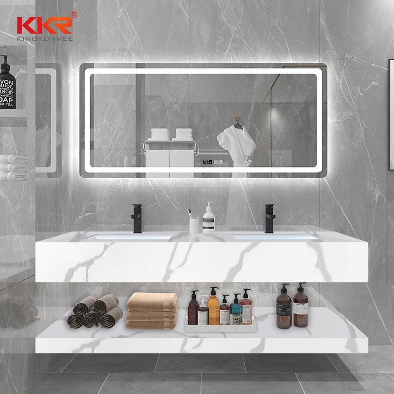 Newly Texture Pattern Solid Surface Wall Hung Vanity Basin KKR-M069