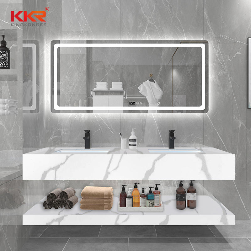 Newly Texture Pattern Solid Surface Wall Hung Vanity Basin KKR-M069