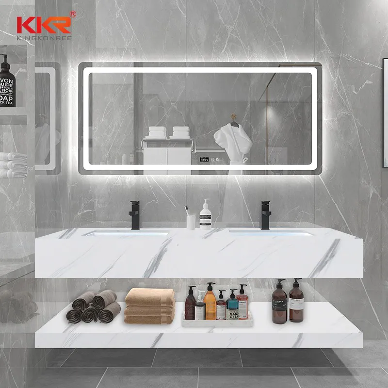 stone wall hung vanity basin customized for bathroom