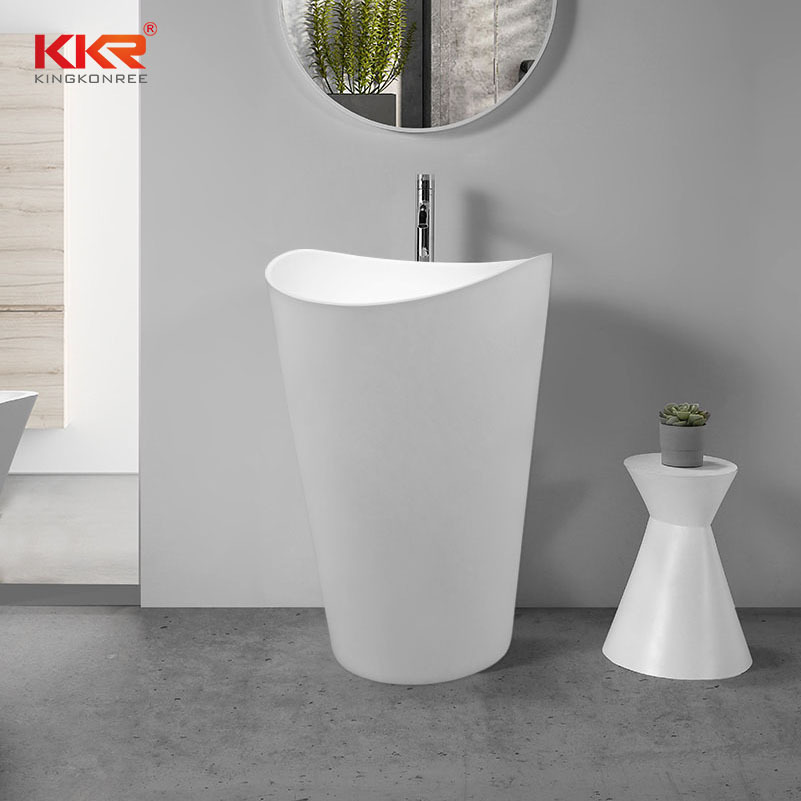 New Arrival Artifiicial Marble Solid Surface Stone Freestanding Basin KKR-1900