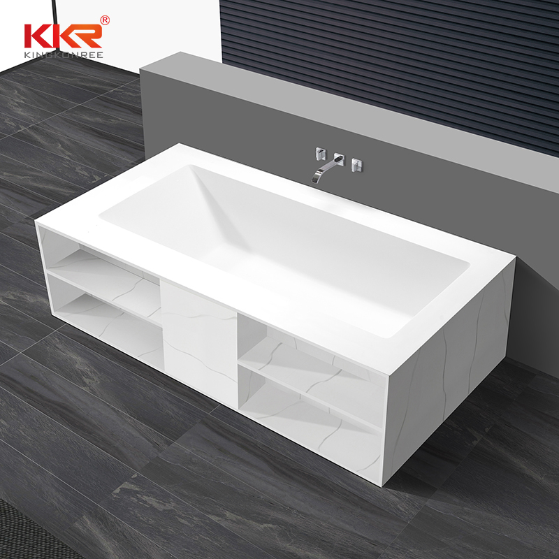 Customized Artificial Marble Solid Surface Freestanding Built-in Bathtub KKR-B069